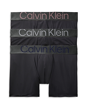 Calvin Klein Steel Low Rise Micro Trunks, Pack Of 3 In Black Red Grape Storm Cloud Blue Shadow