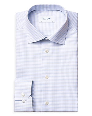 Eton Slim Fit Check Dress Shirt In Gray