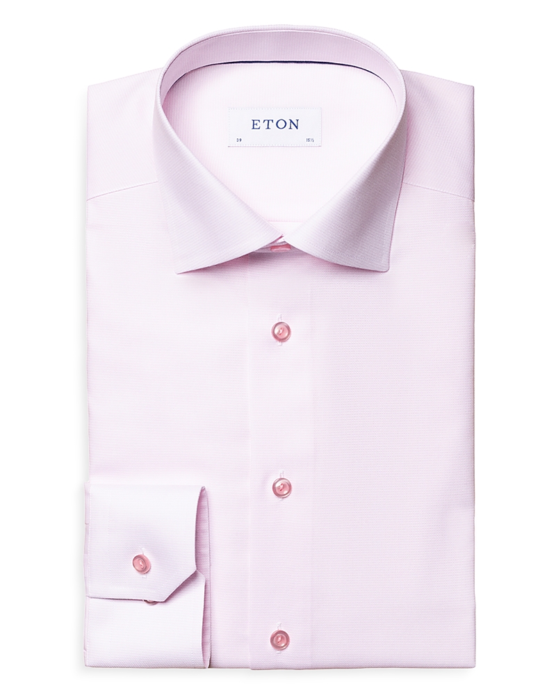 eton contemporary fit dress shirt Eton Men's Elevated Cotton Linen Contemporary-Fit Dress Shirt, Brown, Men's, 18,