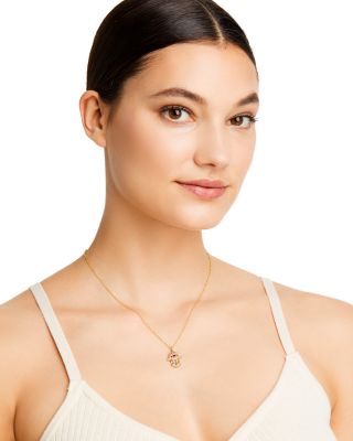 Rainbow Gemstone & Diamond Hamsa Pendant Necklace in 14K Yellow Gold, 18" 