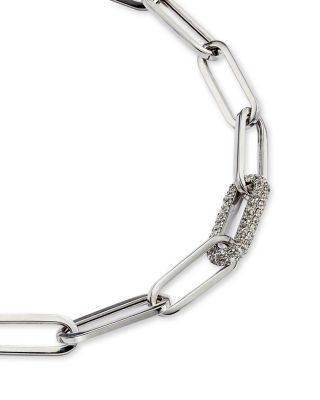 Diamond Paperclip Bracelet in 14K White Gold, 0.60 tcw 