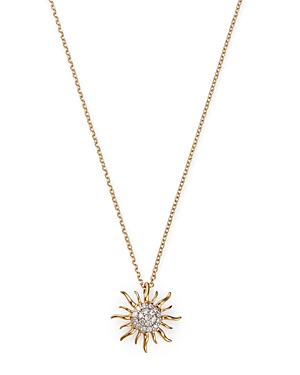 Diamond Sun Pendant Necklace in 14K Yellow Gold,.10 ct. t.w. - 100% Exclusive