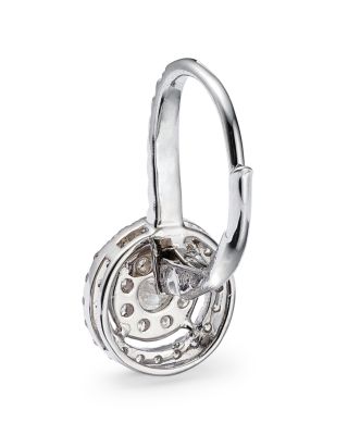 Diamond Double Halo Earrings in 14K White Gold, 0.75 tcw 