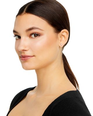 Colorless Certified Round Diamond Stud Earring in 18K White Gold, 0.75 tcw&nbsp;