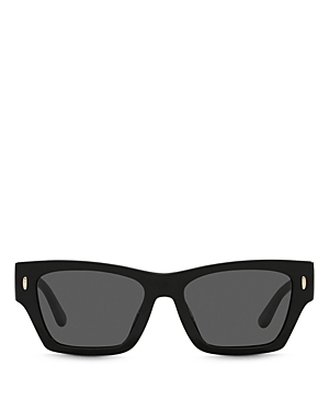 Tory Burch Women's Square Logo Sunglasses, 52mm In Black/gray