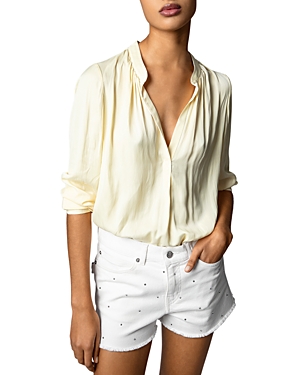 Zadig & Voltaire Tink Satin Blouse In Butter