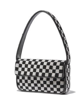 TWENTY FOUR Checkered Tote Shoulder Bag with inner pouch Big Capacity Women  Handbag - PU Vegan Leather -CFBrown Black Friday Handbags Deals 
