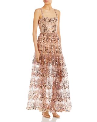Bronx And Banco Midnight Gold Sequin Sweetheart Gown