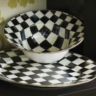 Courtly Check Enamel Serving Bowl