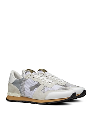 VALENTINO GARAVANI MEN'S ROCKRUNNER CAMOUFLAGE SNEAKERS