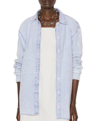 Frame The Beach Oversize Denim Button-up Shirt In Unison