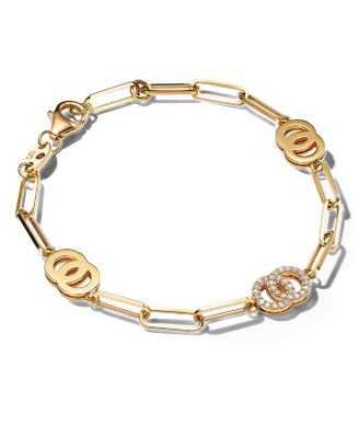 Roberto Coin 18K Yellow Gold Double O Paperclip Link Bracelet with ...