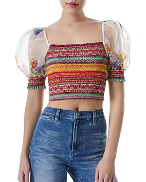Alice and Olivia Arnelle Puff Sleeve Top