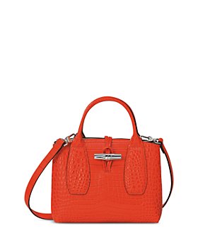 Longchamp - Roseau Mini Embossed Leather Top Handle Bag