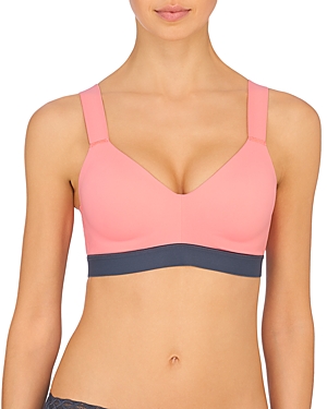 Natori Dynamic Anywhere High Impact Underwire Sports Bra In Conch Shell/ash Navy