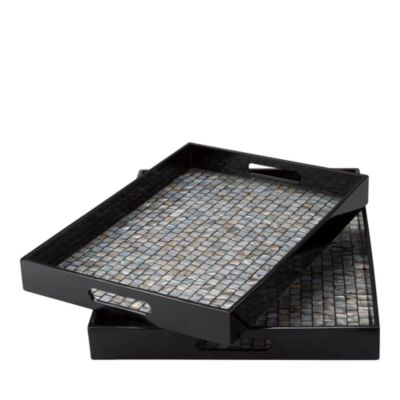 Surya - Alessandra Mother of Pearl Base Tray, Set of 2
