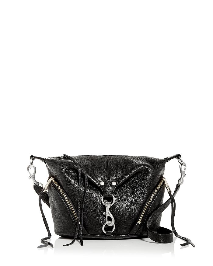 Rebecca Minkoff stella leather mini satchel crossbody bag in black
