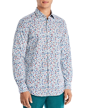 Paul Smith Organic Cotton Floral Print Slim Fit Shirt