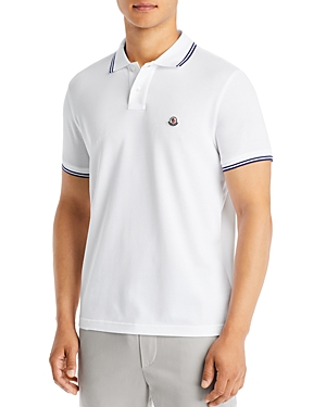 Moncler Short Sleeve Contrast Trim Polo In White