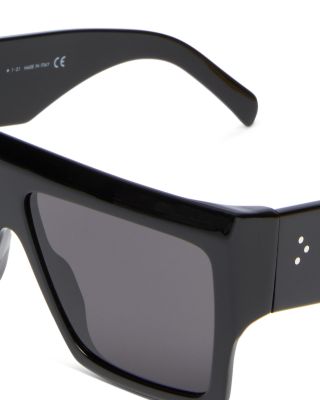 Polarized Flat Top Square Sunglasses, 57mm