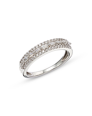 Bloomingdale's Diamond Round & Baguette Band In 14k White Gold, 0.35 Ct. T.w. - 100% Exclusive