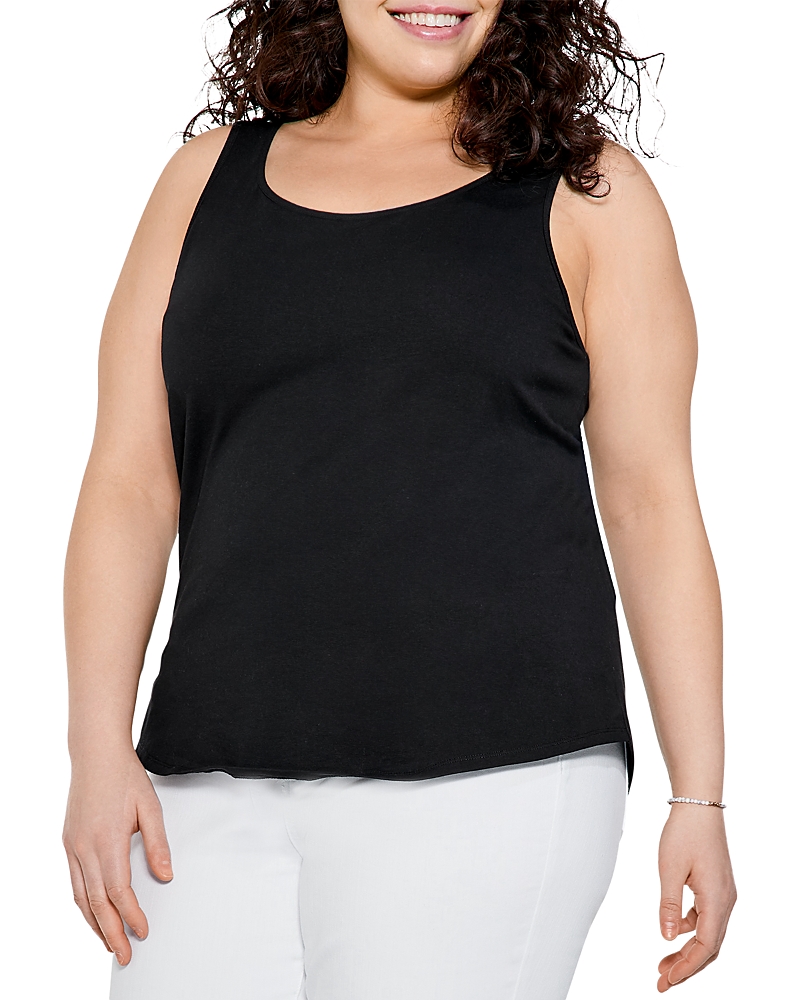 Nic+zoe Plus Shirt Tail Perfect Tank In Black Onyx