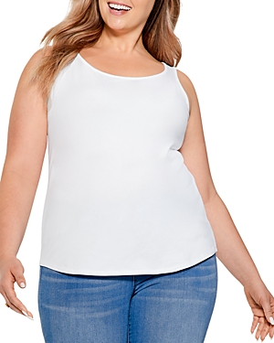 Nic+zoe Plus Shirt Tail Perfect Tank In Paper White