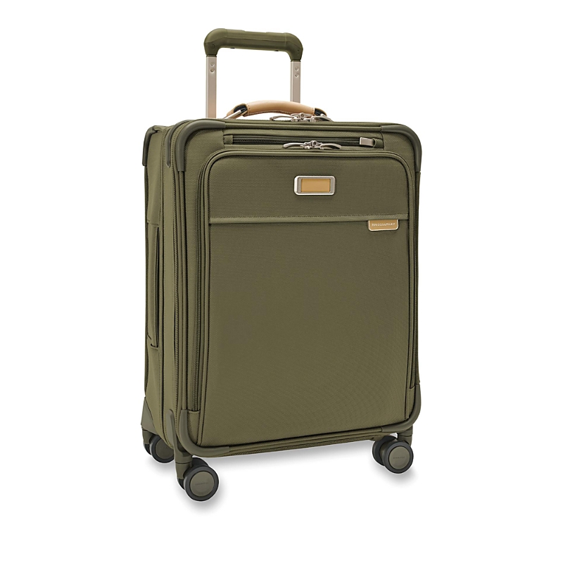 Briggs & Riley Baseline Global Carry On Spinner Suitcase In Olive