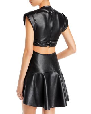 chinese dress ladies A.L.C. Lexi Vegan Leather Dress MSRP $495 – DGFOutlet main image 1