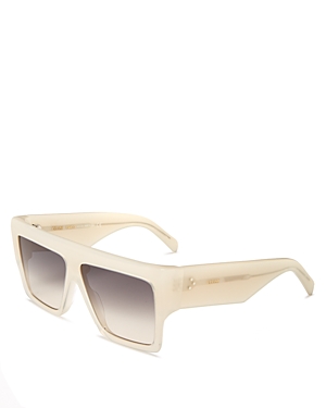 Celine Flat Top Sunglasses, 60mm In Ivory/gray Gradient