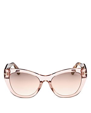 Tom Ford Square Sunglasses, 56mm In Pink/brown Gradient