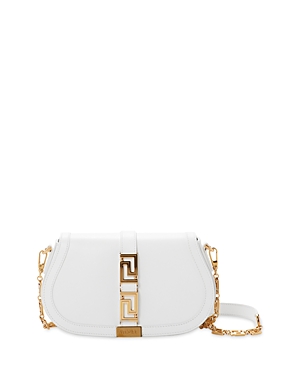 Versace Greca Goddess Medium Crossbody Bag In Optical White/gold
