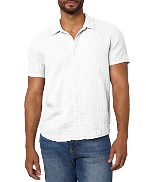 Velvet By Graham & Spencer Christian02 Cotton Crepe Button Down Shirt In White