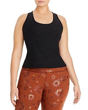 Beyond Yoga Plus Space Dye Step Up Racerback Tank In Darkest Night