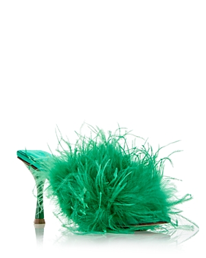JEFFREY CAMPBELL WOMEN'S FEATHER HIGH HEEL SANDALS