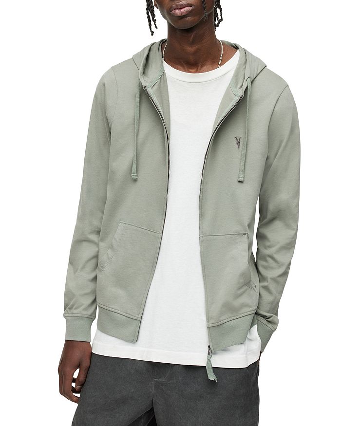 ALLSAINTS Brace Cotton Embroidered Logo Regular Fit Full Zip