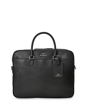 Shop Polo Ralph Lauren Leather Briefcase Bag In Black