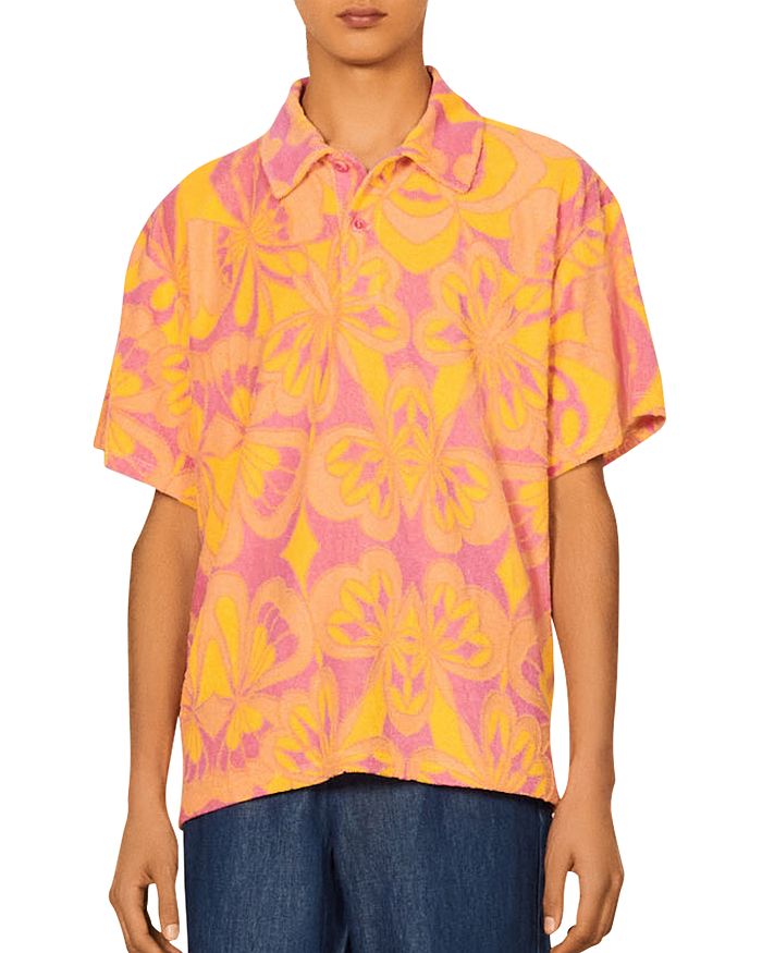 Sandro - Psychedelic Print Terry Polo Shirt