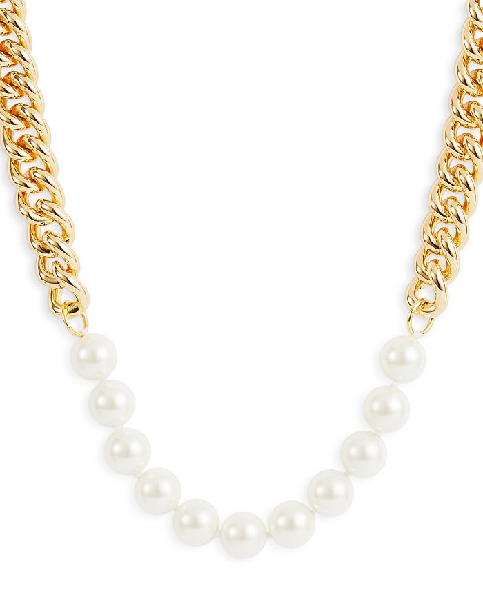 Kenneth Jay Lane Imitation Pearl Chain Necklace, 18