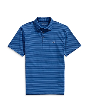 Vineyard Vines Bradley Striped Sankaty Polo Shirt In Moonshine Ocean Breeze