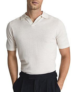 REISS - Duchie Merino Wool Open Collar Polo Shirt