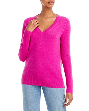 Aqua Cashmere V-neck Cashmere Sweater - 100% Exclusive In Peony