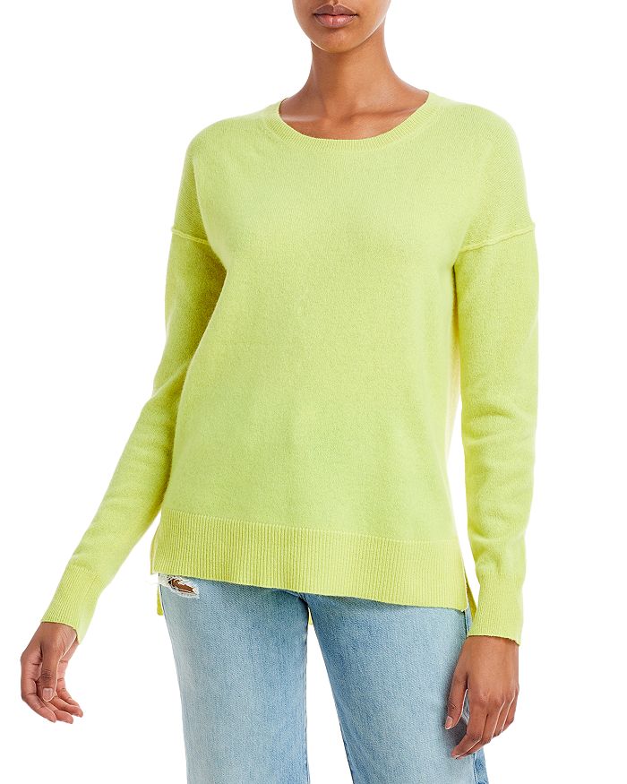 Aqua Cashmere High Low Cashmere Sweater - 100% Exclusive In Lemon