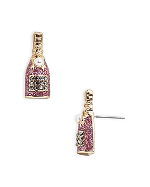 Baublebar Pretty In Pink Pave & Imitation Pearl Bottle Stud Earrings