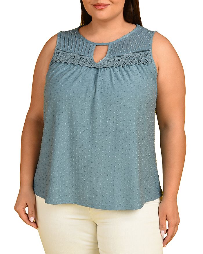 Daniel Rainn Plus Pintucked Clip Dot Top Bloomingdale's