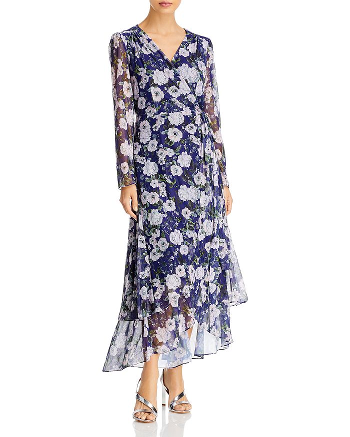 Laundry by Shelli Segal Printed Mesh Wrap Dress Bloomingdale s