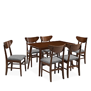Photos - Other Furniture Crosley Sparrow & Wren Landon 7 Piece Dining Set, 1 Table & 6 Wood Chairs Mahogany 