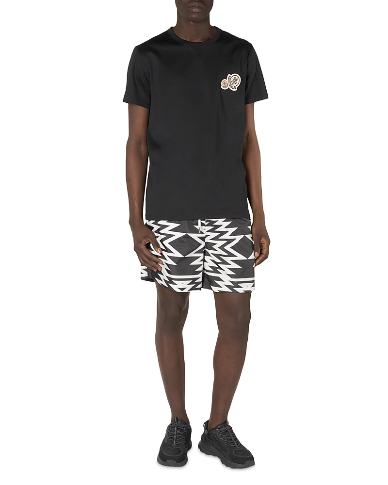 Moncler Crewneck T Shirt Featuring Multiple Patches In Black