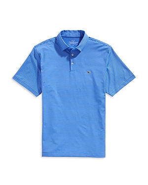 Vineyard Vines Bradley Striped Sankaty Polo Shirt In Ocean Breeze/tide Blue