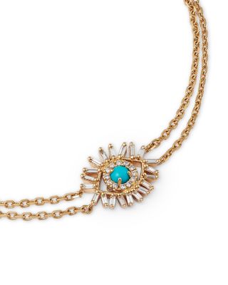 18K Yellow Gold & Diamond Evil Eye Bracelet